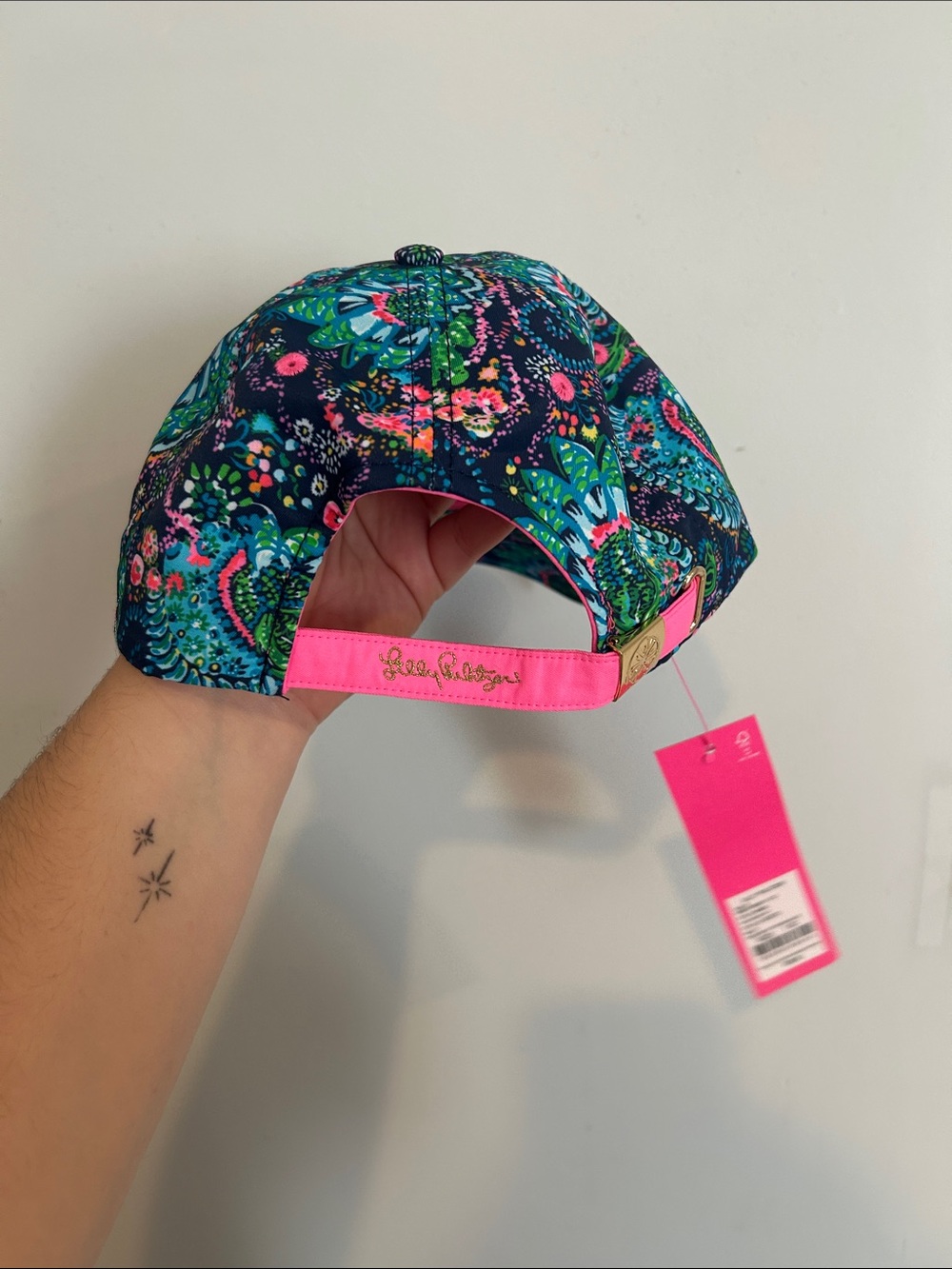 Lilly Pulitzer Multi Floral Baseball Cap - Pink, Navy, Green - Picture 3 of 6